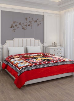 Status Contract Mink Blanket | Double Bed AC Blanket |Skin-Friendly, Lightweight & Super Soft Blanket 2.5 Kgs- Red Circle, 210 X 220 Cm  - Image 1