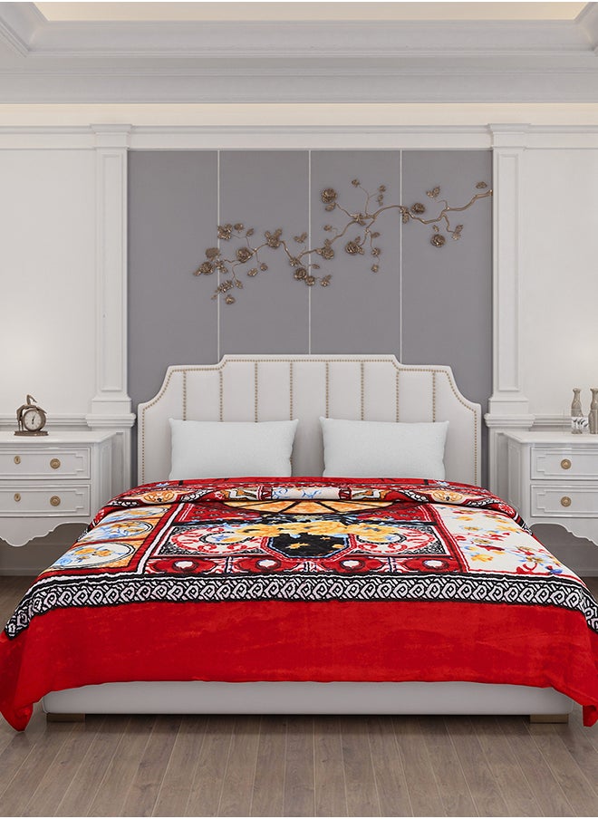 Status Contract Mink Blanket | Double Bed AC Blanket |Skin-Friendly, Lightweight & Super Soft Blanket 2.5 Kgs- Red Circle, 210 X 220 Cm  - Image 2