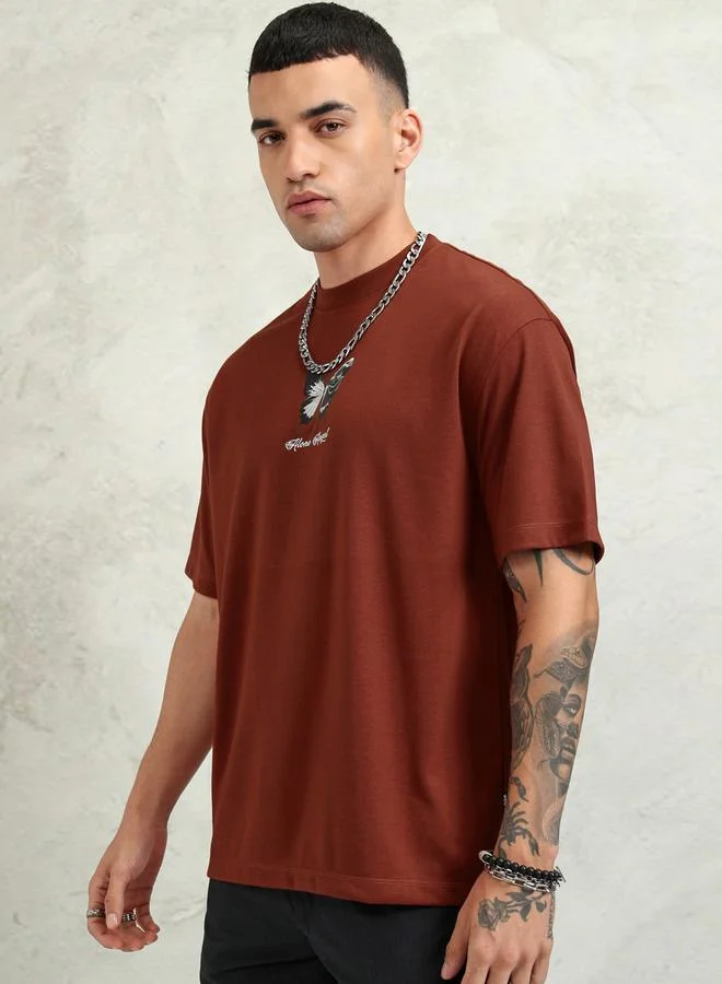 HIGHLANDER HIGHLANDER Graphic Print Round Neck Regular Fit T-Shirt