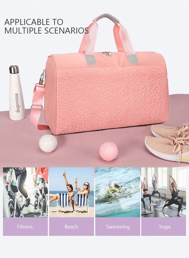 Canway Floral Travel Duffel Bag Large Capacity Lightweight Waterproof Oxford Fabric Multipurpose Shoulder Luggage Bag for Fitness Sports Training Trip for Unisex - Image 5