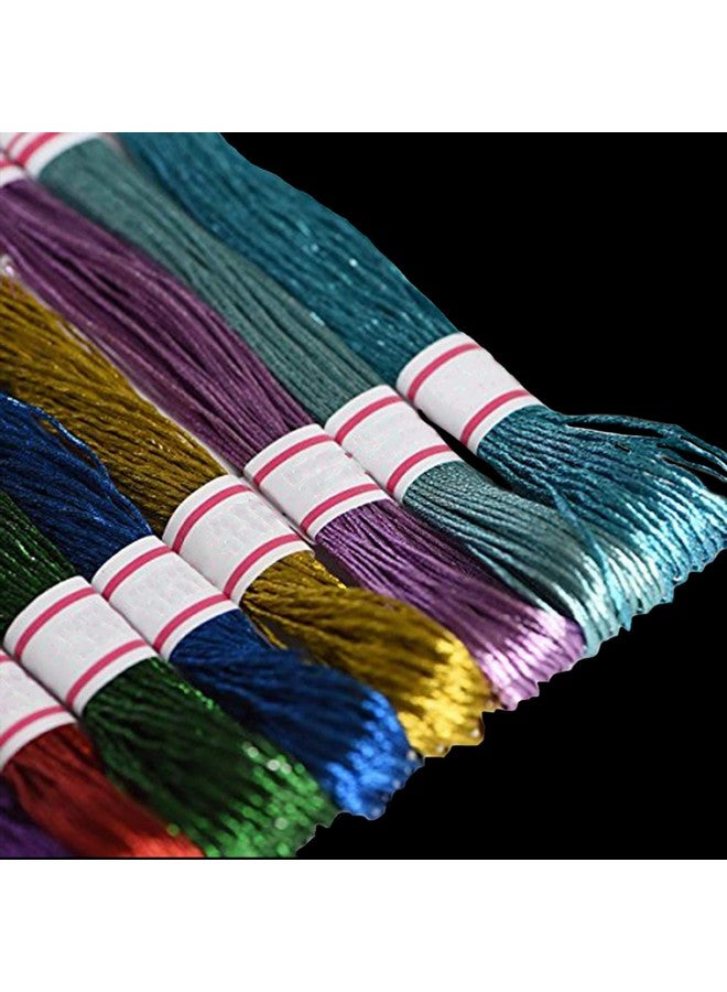 RSP Quality bit Mettalic Hand Embroidered Cotton Thread Skeins Set For Craft & Projects (Multicolor, Pack Of 25), 100 Gram - Image 1
