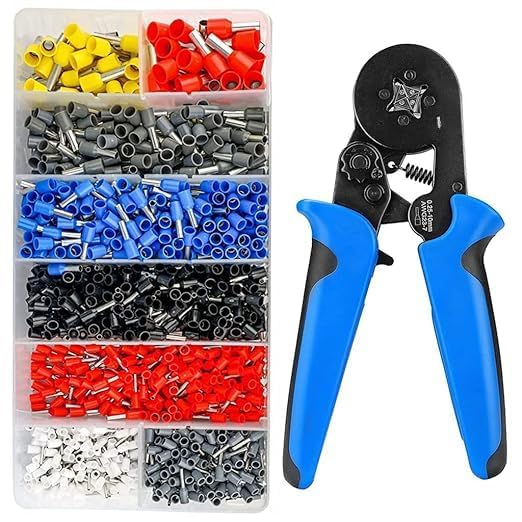 CESITRA 1200PCS 6 Colors 8 Sizes VE Terminal ElectricalElectronic Wire Connectors Wire Terminals Assortment Cord Pin 1200 Terminal Crimping Tool - Image 1