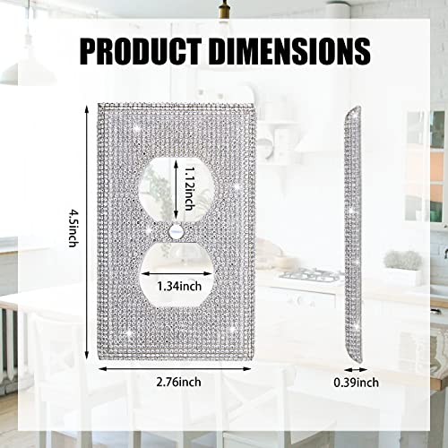 Gaocai Shiny Silver Rhinestones Outlet Covers Wall Plate Cover Toggle 1 Gang Outlet Cover Light Switch Cover Outlet Cover Wall Plate - Image 3