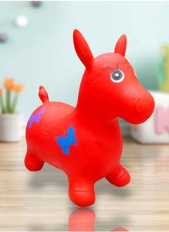 Generic An inflatable bouncy horse toy for children to ride in the shape of a horse - red color 