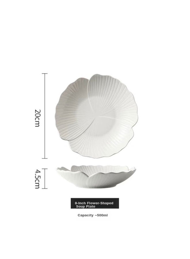 Canjiangjun Western Steak Plate, Home Fruit Plate, Underglaze Ceramic High-end Cake Serving Dish, 8 Inches - Image 3