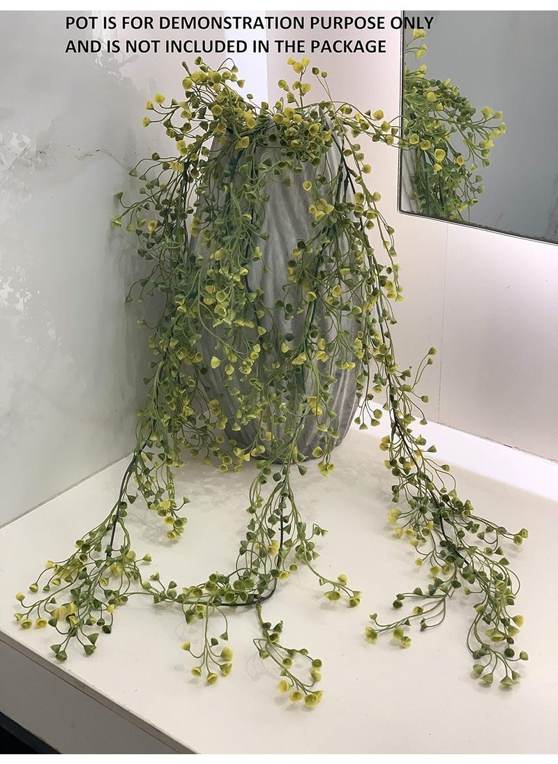 Fourwalls - Fourwalls Artificial Real Touch Hanging Plant Bush Yellow 1 Piece 15 cm x 15 cm x 75 cm - Image 1