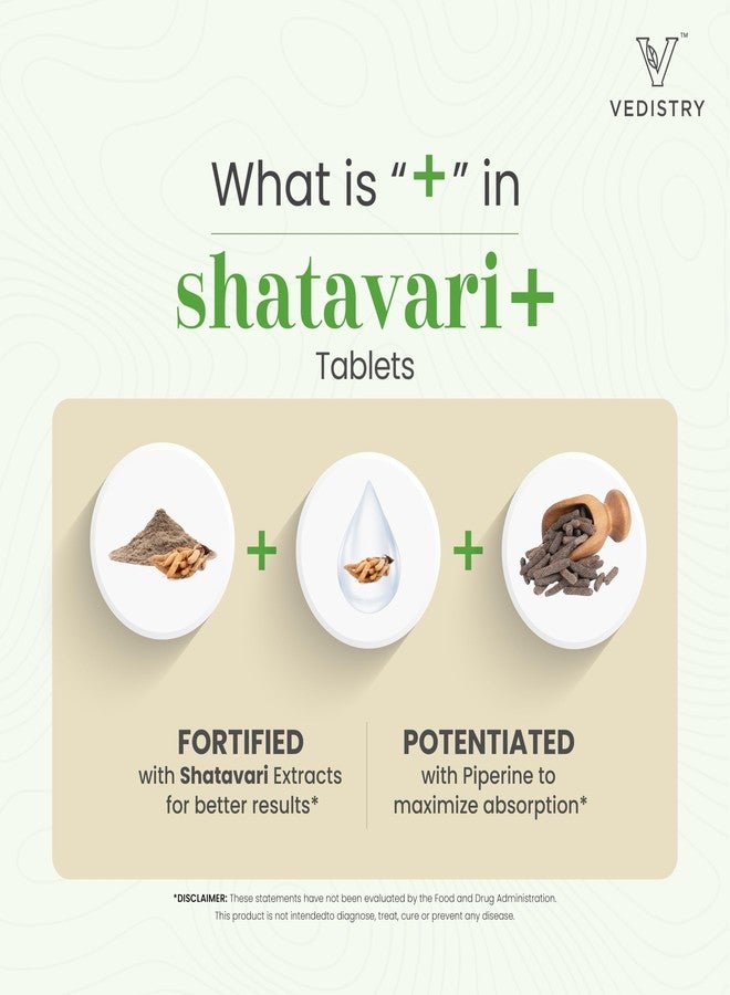 Vedistry Shatavari+ Tablets for Hormonal Balance, Menopause Support with Shatavari & Piperine, Lactation & Uterine Vegan Herbal Supplement for Energy, Reproductive Health with Long Pepper– 60 Tablets - Image 3