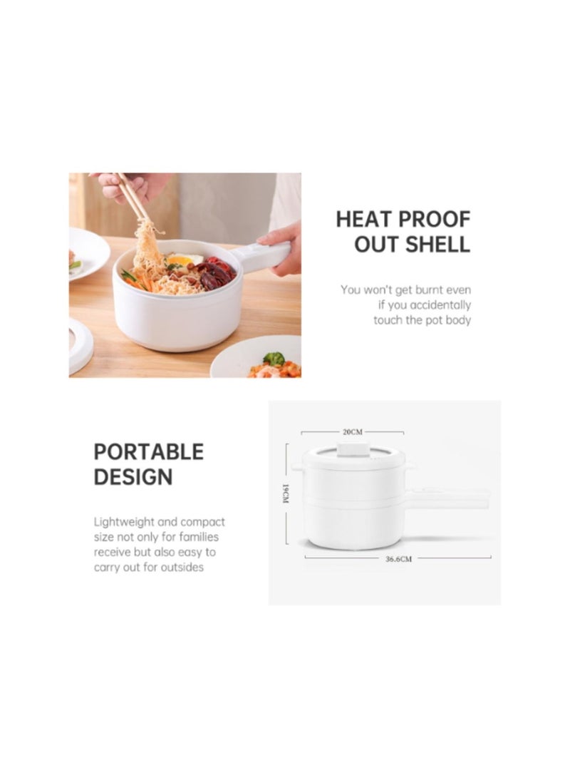 Portable Electric Hot Pot Cooker & Steamer – Multifunctional Non-Stick Pan for Ramen, Noodles, Eggs & More - Image 5