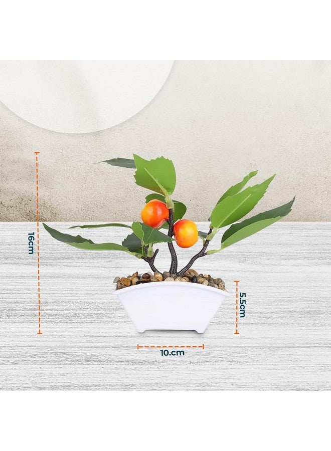 هارتس نباتات صناعية لديكور المنزل|نباتات صناعية داخلية ذات مظهر طبيعي مع أصيص|زهور صناعية للزينة (برتقالي) - Image 3