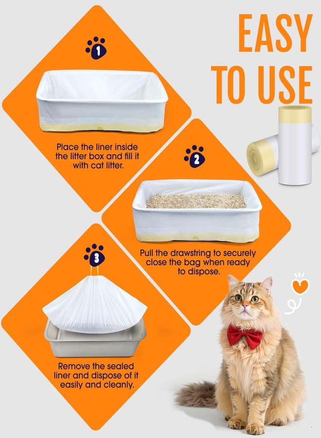 Powools Litter Box Liners - Tear-Resistant Cat Litter Bags with Easy-Open Breakpoints, Extra-Large Size for Hassle-Free Cleaning (20 Packs) - Image 5