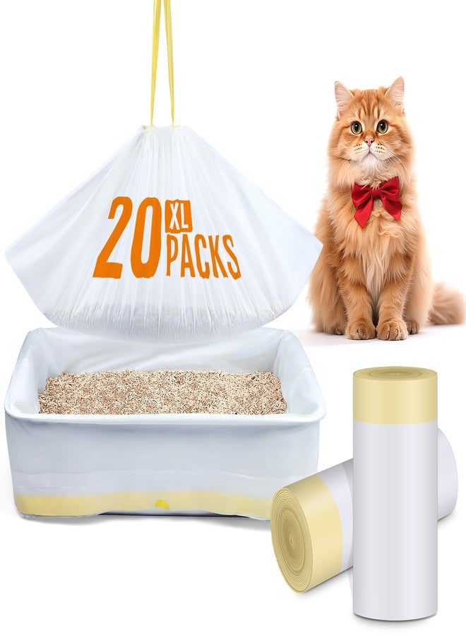 Powools Litter Box Liners - Tear-Resistant Cat Litter Bags with Easy-Open Breakpoints, Extra-Large Size for Hassle-Free Cleaning (20 Packs) - Image 1