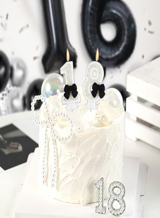 Florisland Black Bow Cake Topper Birthday Decorations for Girls Women, Black Bow Party Decorations Supplies,Number 1 Birthday Candle Cake Decorating - Image 4