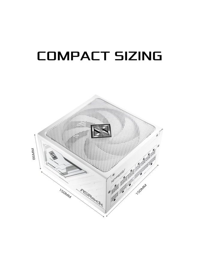 ASRock Steel Legend SL-1000GW 1000W 80 Plus Gold & Cybenetics Platinum Full Modular Power Supply ATX3.1 PCIe5.1 Ready with Dual Color 12V-2x6 Cable 10 Years Warranty White Edition Japanese Capacitor - Image 3
