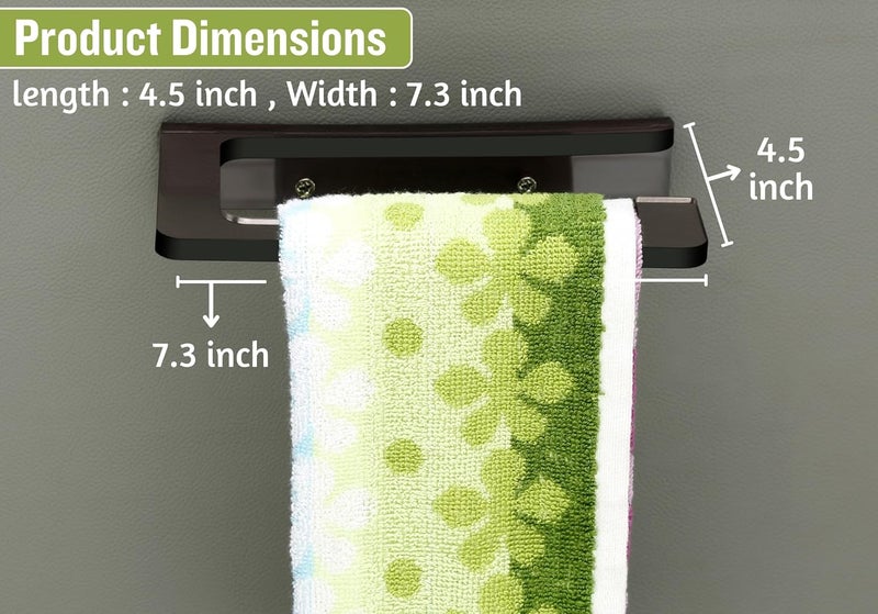 happi حلقة مناديل على شكل L غير قابلة للكسر من الأكريليك، حلقة منشفة، حامل مناديل، حامل منشفة مثبت على الحائط لملحقات الحمام (أسود مدخن) - Image 4