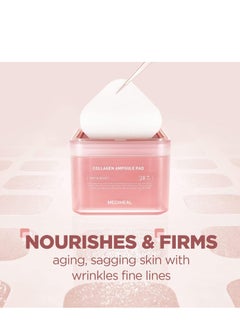 MEDIHEAL Korean Collagen Ampoule Pad 100 Pads | Vegan Collagen & Ceramide Skin Firming Toner Pads for Wrinkle Reduction & Elasticity Restoration | Anti-Aging Face Pads  - Image 2