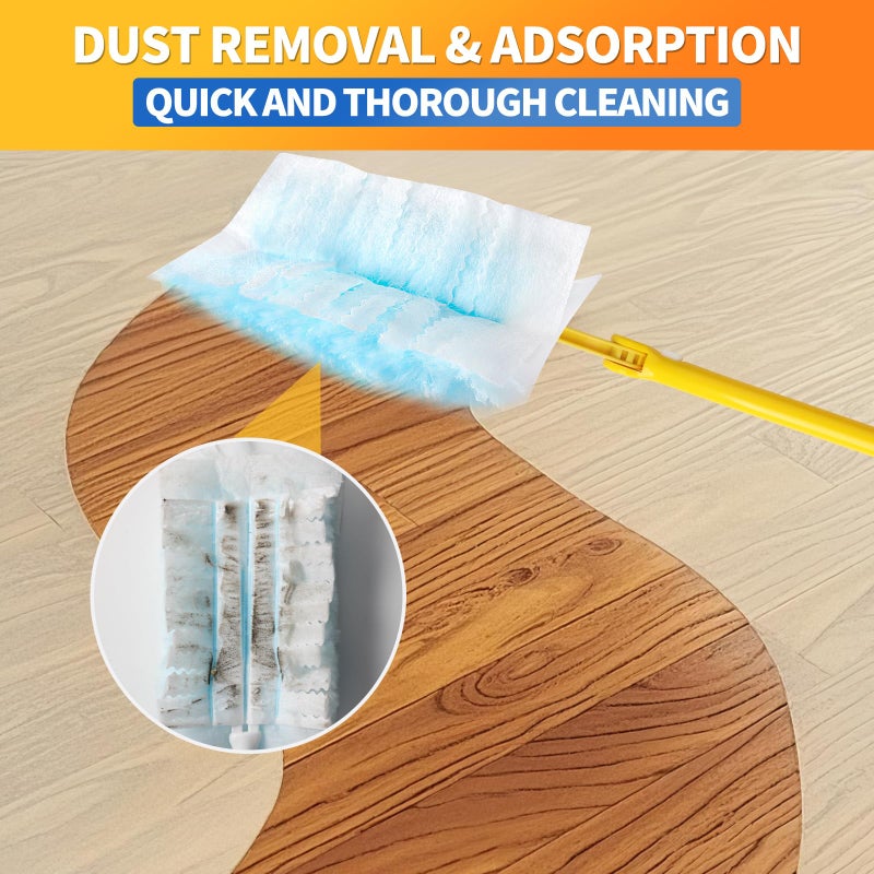 Senowi 60 Count Electrostatic Duster Refills Compatible with Swiffer Duster,Multi-Surface Dusting Refills,Microfibre Dusters for Cleaning with 1Pcs Retractable Handle,Unscented - Image 4