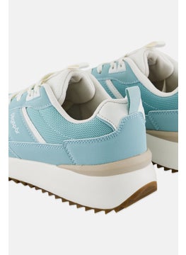 Algspar Women Brand Logo Lace Up Hiking Shoes, Mint Green  - Image 2