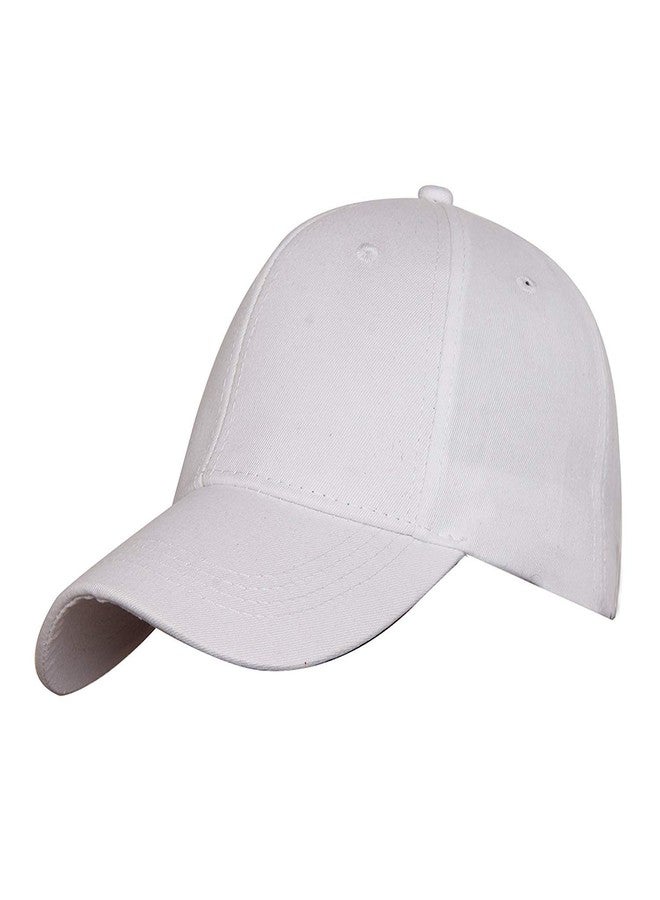 Niue Boy's & Girl's Cotton Adjustable Baseball Cap (White, Free Size) - Image 1