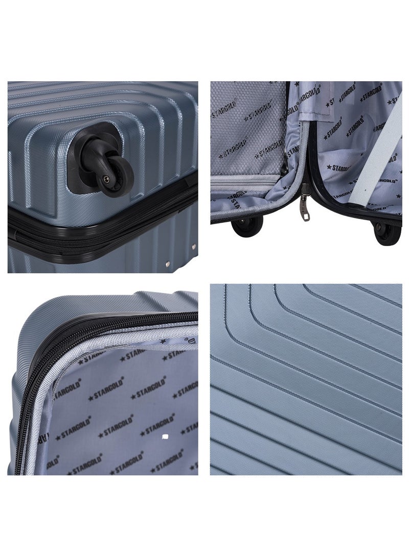 ستارجولد 4 عبوات من عربة الأمتعة ذات الجوانب الصلبة ذات الرقم الدوار باللون الأزرق الفاتح - Image 4
