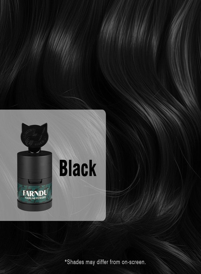 Farndu Root Touch Up Hair Color 12g, Instantly Hairline Powder, Hair Root Touch Up, Bald Spots Hair Color Concealer for Women & Men, 24-Hour Stain-Proof, 2 Refills, Waterproof, Sweatproof, Black - Image 2