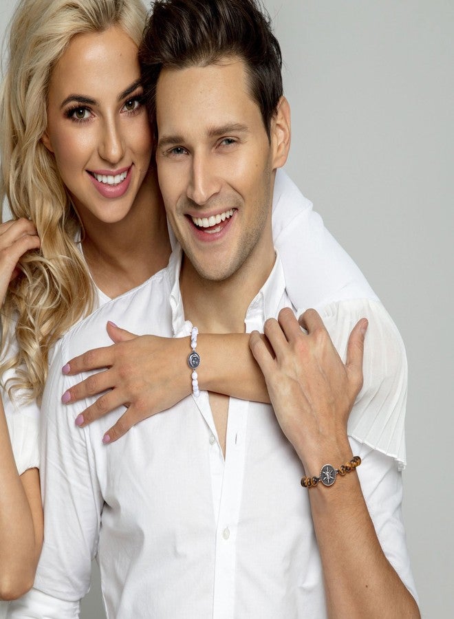 COAI My Sun and Stars Moon of My Life Howlite Tiger Eye Stone Yin Yang Couples Bracelets - Image 2