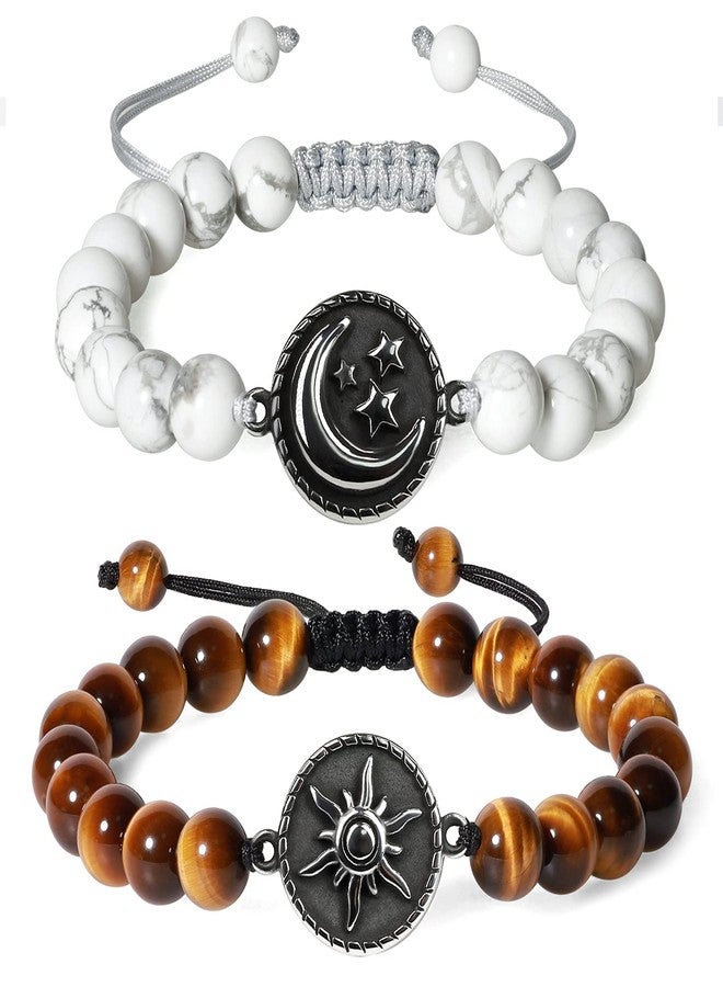 COAI My Sun and Stars Moon of My Life Howlite Tiger Eye Stone Yin Yang Couples Bracelets - Image 1