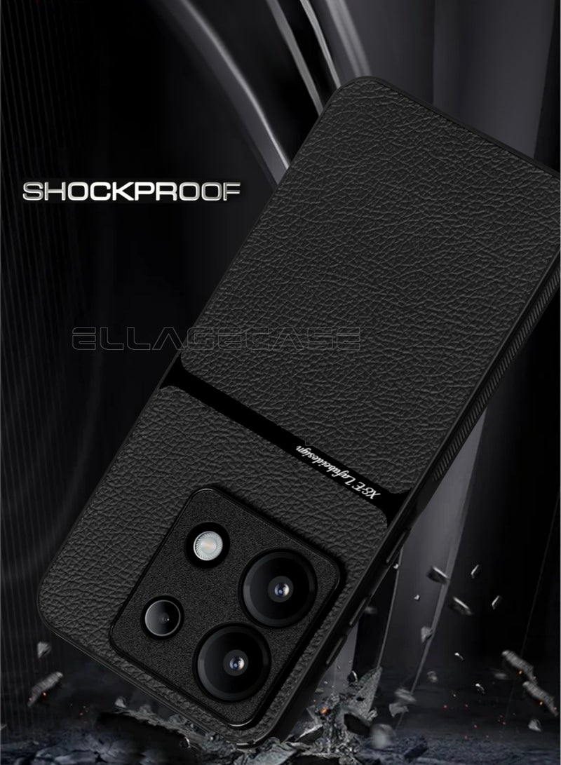 ELLAGECASE Business Class Case for Xiaomi Redmi Note 13 Pro 5G / Poco X6 5G, Ultra-Thin, Built-in Magnetic Plate, Wireless Charging, Shockproof, Full Camera Lens Protection - Image 2