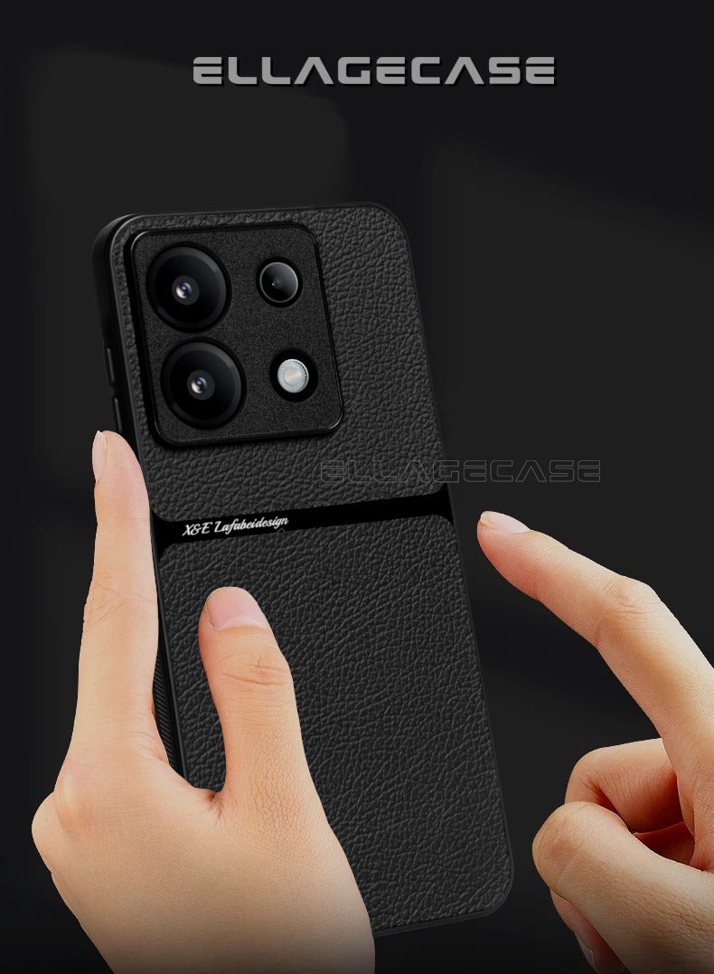 ELLAGECASE Business Class Case for Xiaomi Redmi Note 13 Pro 5G / Poco X6 5G, Ultra-Thin, Built-in Magnetic Plate, Wireless Charging, Shockproof, Full Camera Lens Protection - Image 3