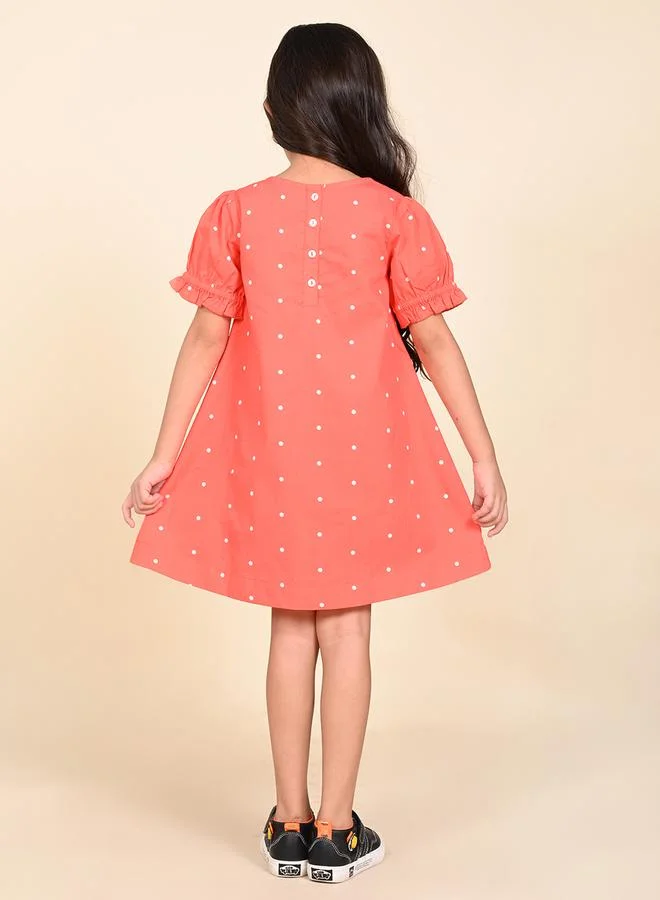 LILPICKS Reindeer Graphic Bow Applique Dress by Styli