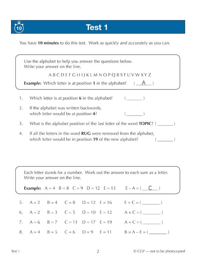 11+ اختبار GL مدته 10 دقائق: التفكير اللفظي - للأعمار من 8 إلى 9 سنوات (مع إصدار عبر الإنترنت) - Image 4