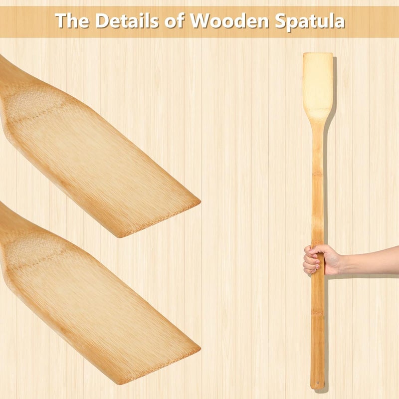 Hoolerry 2 Pieces 36" Long Wooden Paddle Crawfish Paddle Stir Mixing Seafood Boil Pot Cooking Spatula Wood Home Brew for Crawfish Boil Pot Seafood Camping Restaurants - Image 3