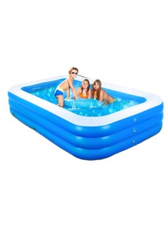 HEXAR Inflatable Swimming Pool Kiddie Pool Large Size Blow Up Swimming Pool for Family Adults Kids Toddler Giant Rectangle Lounge Blowup Pool for Indoor Outdoor Backyard Ground 180cm x 140cm x 60cm  - Image 3