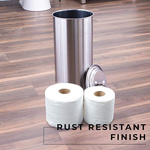 JS Jackson Supplies Free Standing Extra Large Toilet Paper Holder - Stainless Steel - Image 5