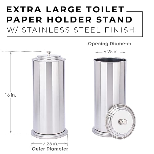 JS Jackson Supplies Free Standing Extra Large Toilet Paper Holder - Stainless Steel - Image 2