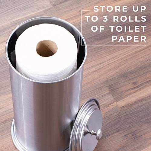 JS Jackson Supplies Free Standing Extra Large Toilet Paper Holder - Stainless Steel - Image 4