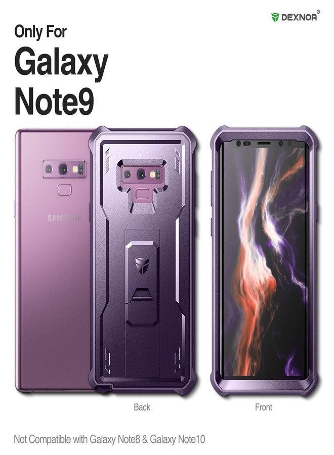 Dexnor Samsung Galaxy Note 9 Case with Built-in Screen Protector 360 Degree Full Impact Protection, Military Grade with Stand - Peony Pink - Image 2