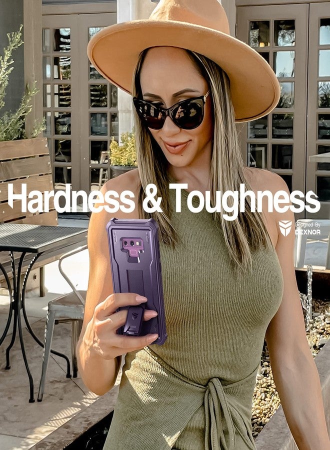 Dexnor Samsung Galaxy Note 9 Case with Built-in Screen Protector 360 Degree Full Impact Protection, Military Grade with Stand - Peony Pink - Image 5