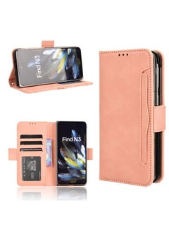 Zaboon For OPPO Find N3 / OnePlus Open Skin Feel Calf Texture Card Slots Leather Phone Case(Pink)  - Image 1