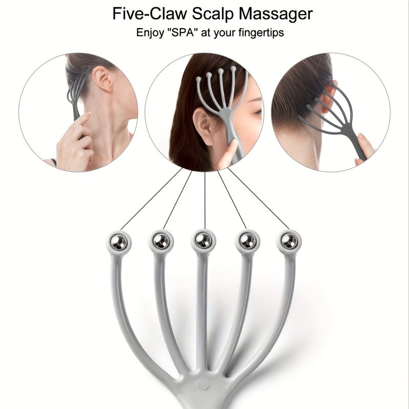 Blue Black 2 Pack Handheld Scalp Massager For SPA Relaxation Stress Relief Wet Dry Use Home Office Travel - Image 4