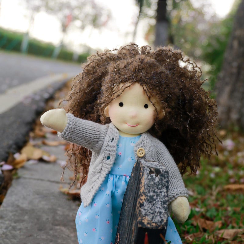 BlissfulPixie Handmade Waldorf Louise - 12" Soft Girl Rag Doll with Cute Plush, Ideal First Doll for Babies & Toddlers - Image 3
