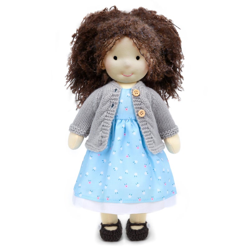 BlissfulPixie Handmade Waldorf Louise - 12" Soft Girl Rag Doll with Cute Plush, Ideal First Doll for Babies & Toddlers - Image 1