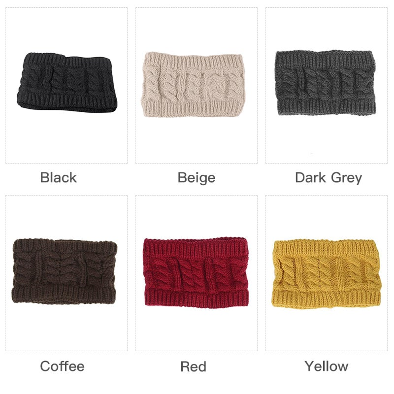 Women Fashion Knitted Headband Winter Warm Cap Crochet Head-Wrap No Top Hat Headband - Image 5