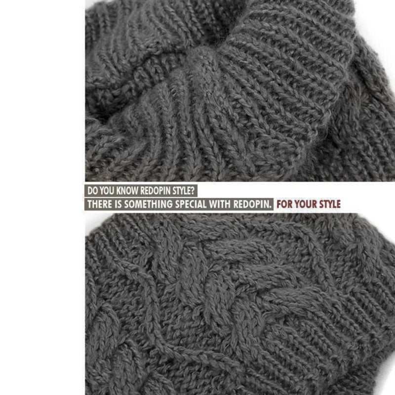 Women Fashion Knitted Headband Winter Warm Cap Crochet Head-Wrap No Top Hat Headband - Image 4