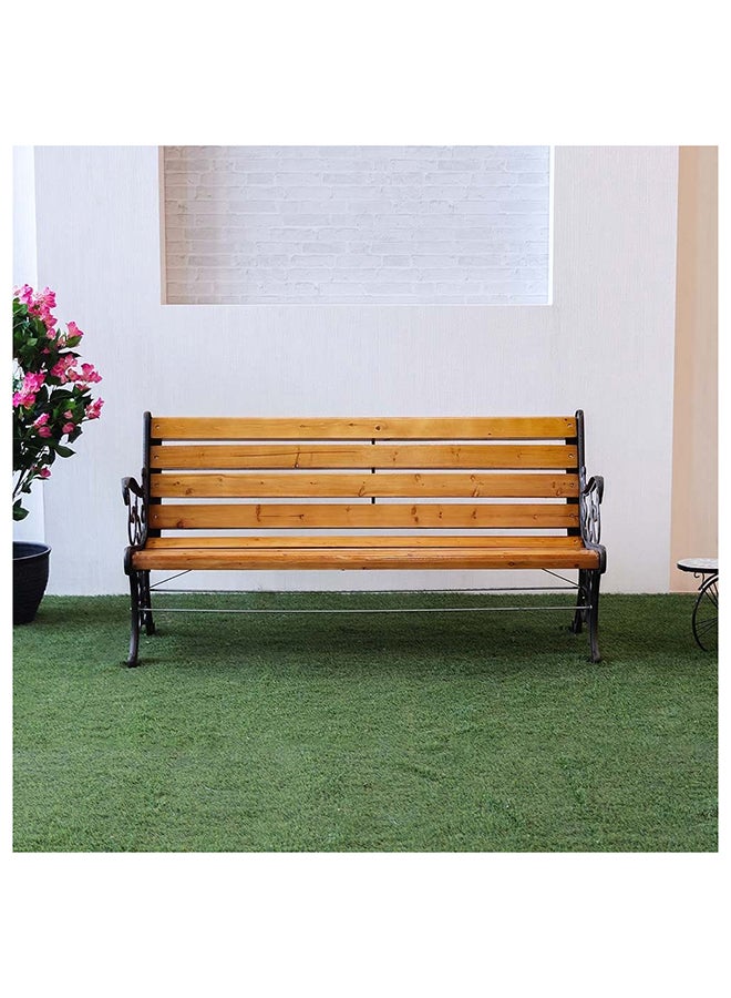 DANUBE HOME كرسي حديقة خارجي Wuden مقاوم للأشعة فوق البنفسجية والماء ومناسب لجميع الأحوال الجوية وكرسي طعام فناء خشبي يتسع لثلاثة مقاعد وأثاث خارجي حديث - Image 5