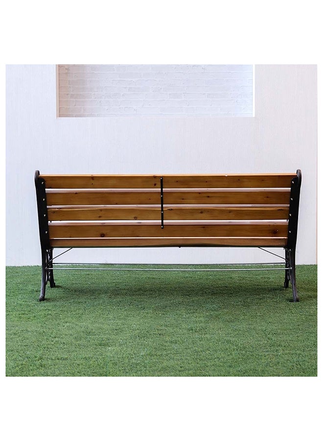 DANUBE HOME كرسي حديقة خارجي Wuden مقاوم للأشعة فوق البنفسجية والماء ومناسب لجميع الأحوال الجوية وكرسي طعام فناء خشبي يتسع لثلاثة مقاعد وأثاث خارجي حديث - Image 3