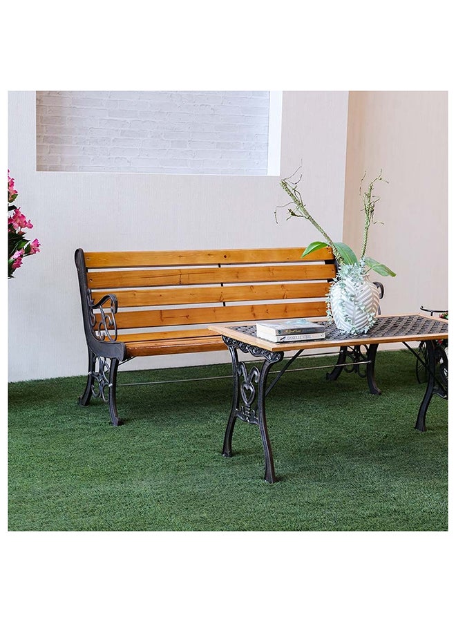 DANUBE HOME كرسي حديقة خارجي Wuden مقاوم للأشعة فوق البنفسجية والماء ومناسب لجميع الأحوال الجوية وكرسي طعام فناء خشبي يتسع لثلاثة مقاعد وأثاث خارجي حديث - Image 4