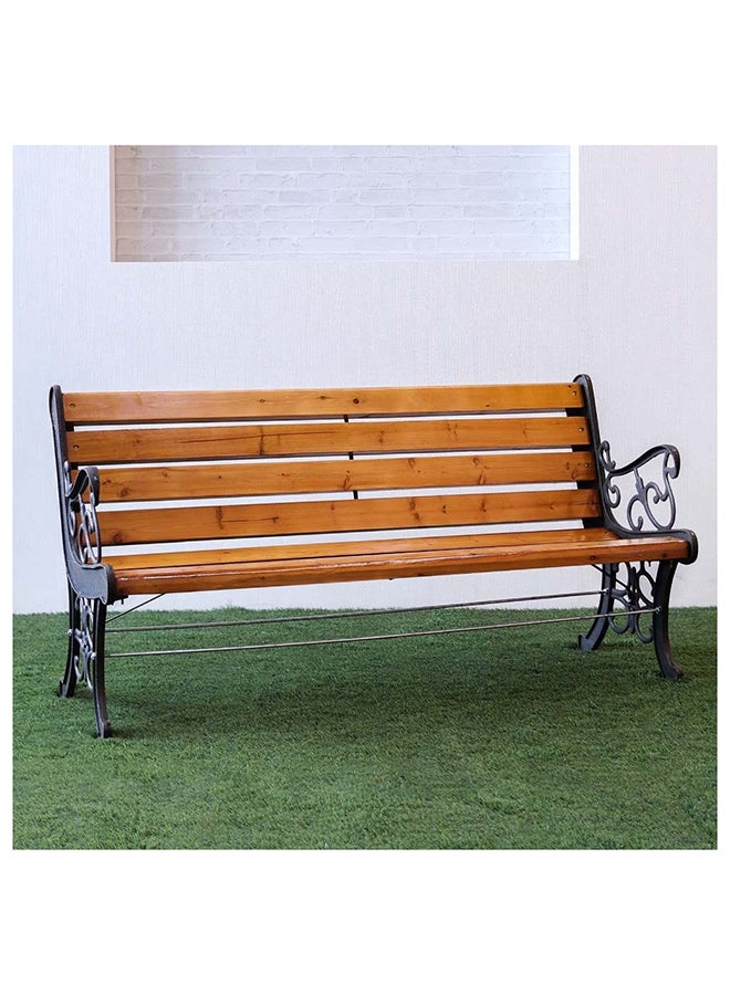 DANUBE HOME كرسي حديقة خارجي Wuden مقاوم للأشعة فوق البنفسجية والماء ومناسب لجميع الأحوال الجوية وكرسي طعام فناء خشبي يتسع لثلاثة مقاعد وأثاث خارجي حديث - Image 2