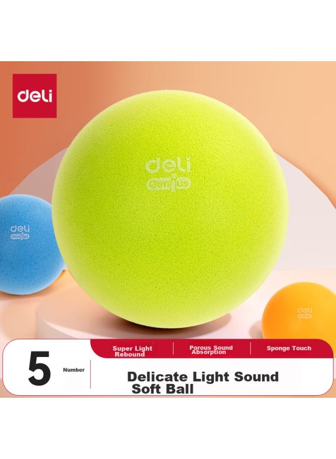 Deli Deli No. 5 Children's Colorful Silent Basketball, Indoor Noiseless Light Sound, Parent-child Gift Toy, Green  - Image 1