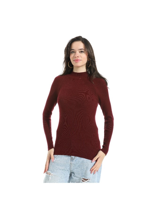 Coctail 17384-basic Pullover-Burgandy - Image 1