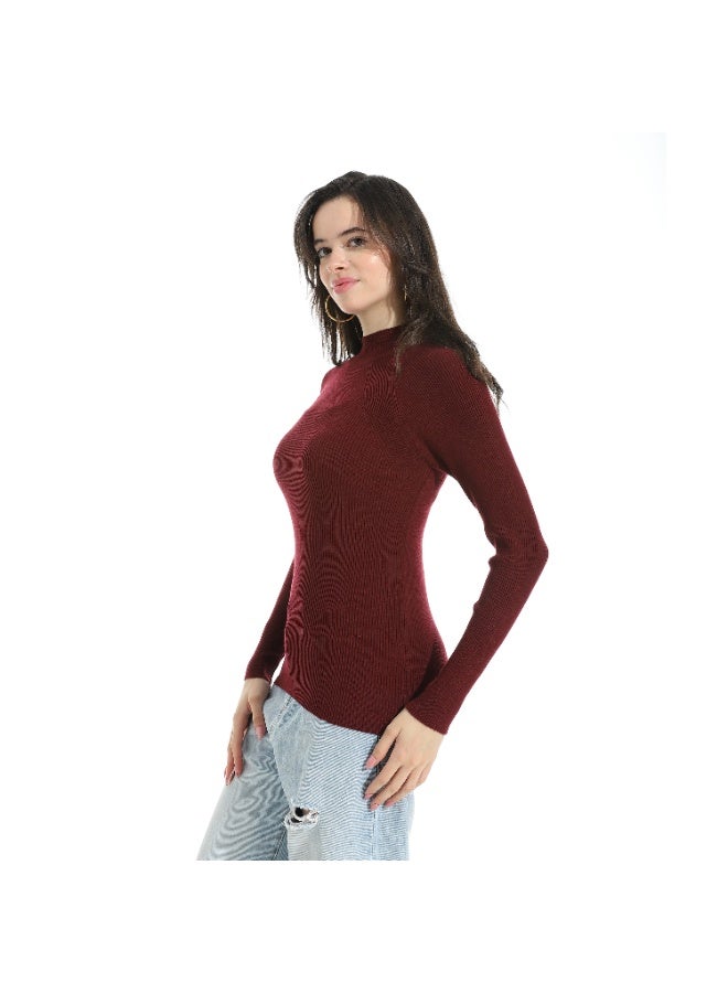 Coctail 17384-basic Pullover-Burgandy - Image 2